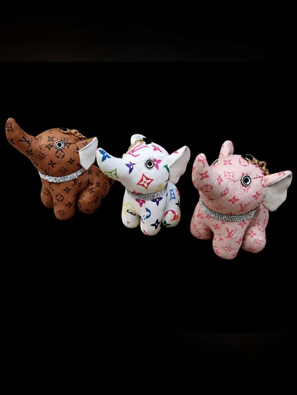 Designer-Inspired Pink Elephant Keychain Plush